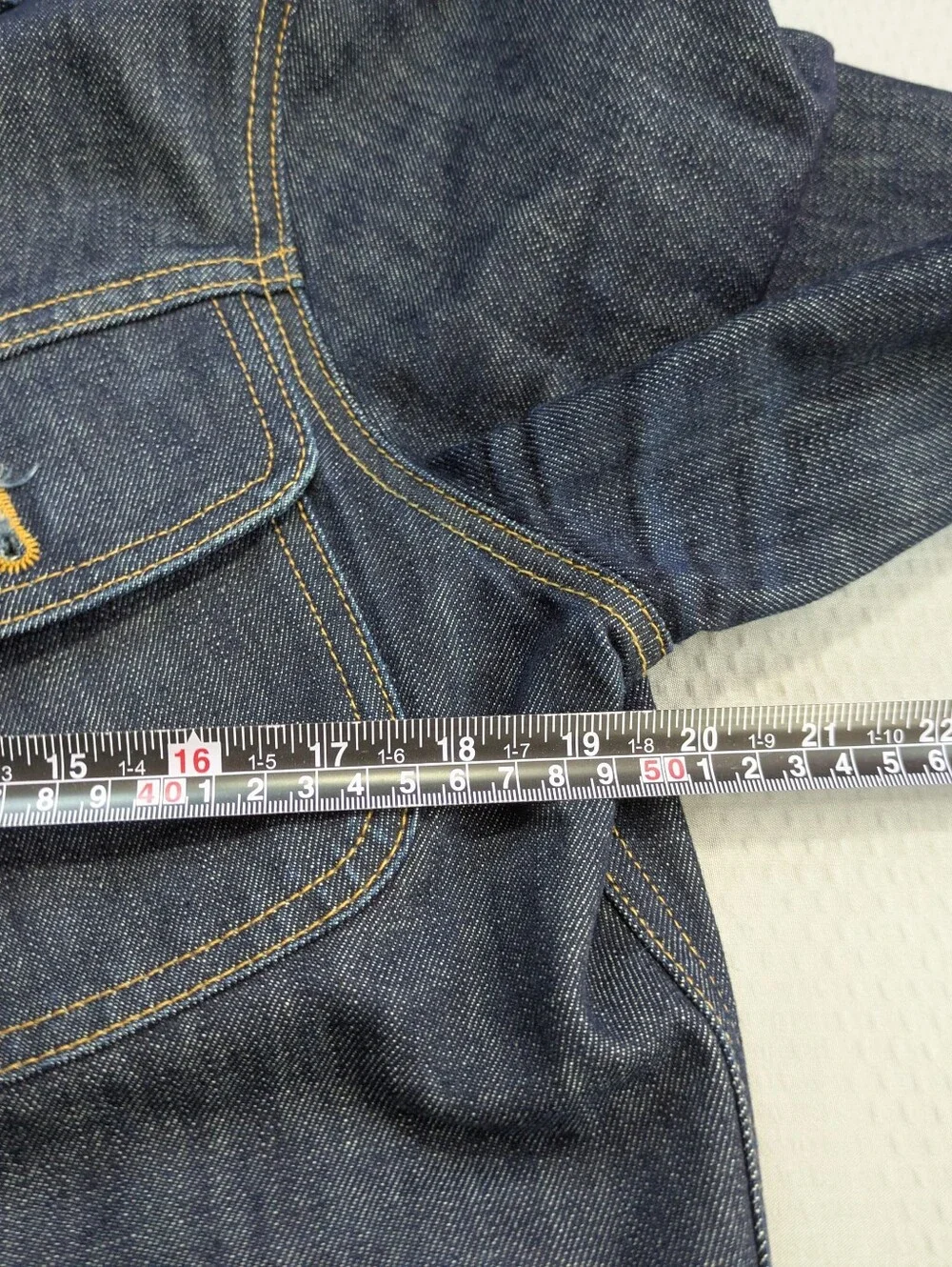 Taylor Stitch Selvage Denim Jacket Mens 38 Indigo Long Haul Trucker Organic EUC